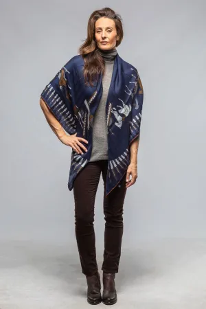 American Indian Cashmere Scarf In Navy