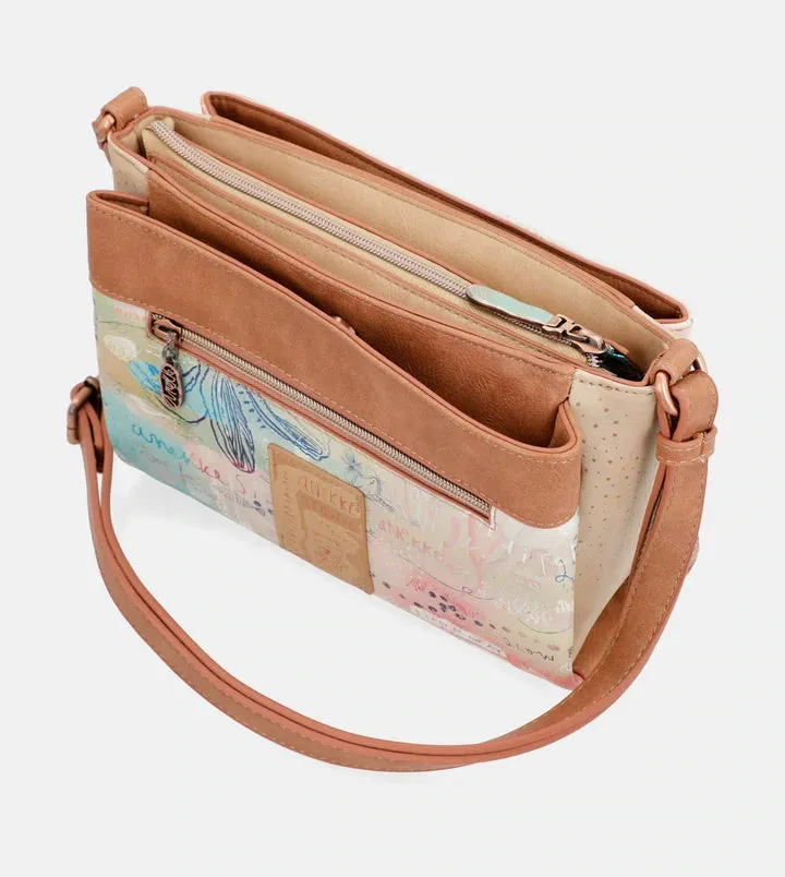 Anekke Mediterranean Triple Compartment Crossbody Shoulder Handbag