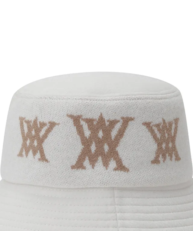 ANEW Golf: Jacquard Triple Logo Bucket Hat - White