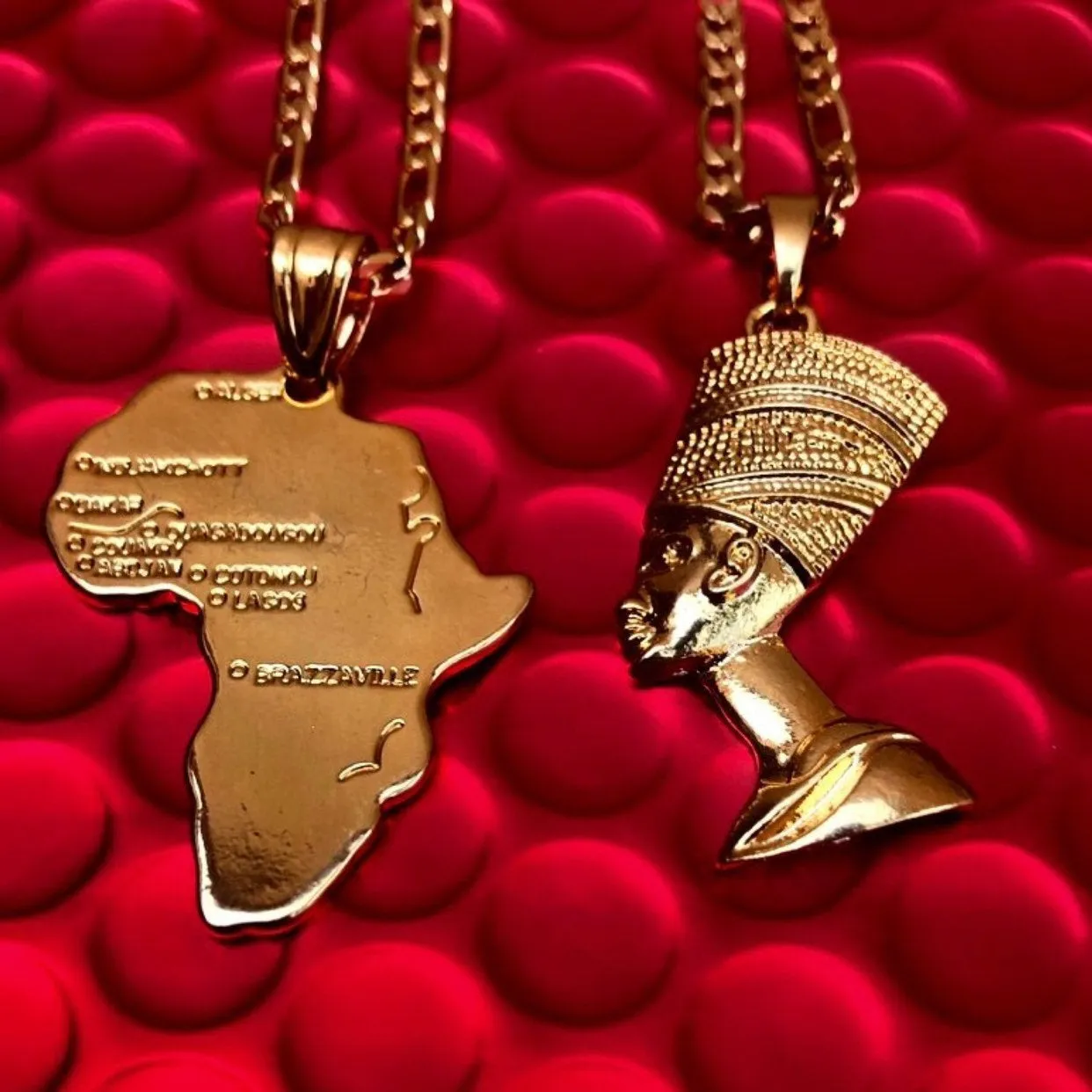 ANKH NECKLACE 24k gold, nefertiti necklace ,africa map necklace 3 piece set,anhk necklace,ankh,ankh,men ankh necklace ,father day gift