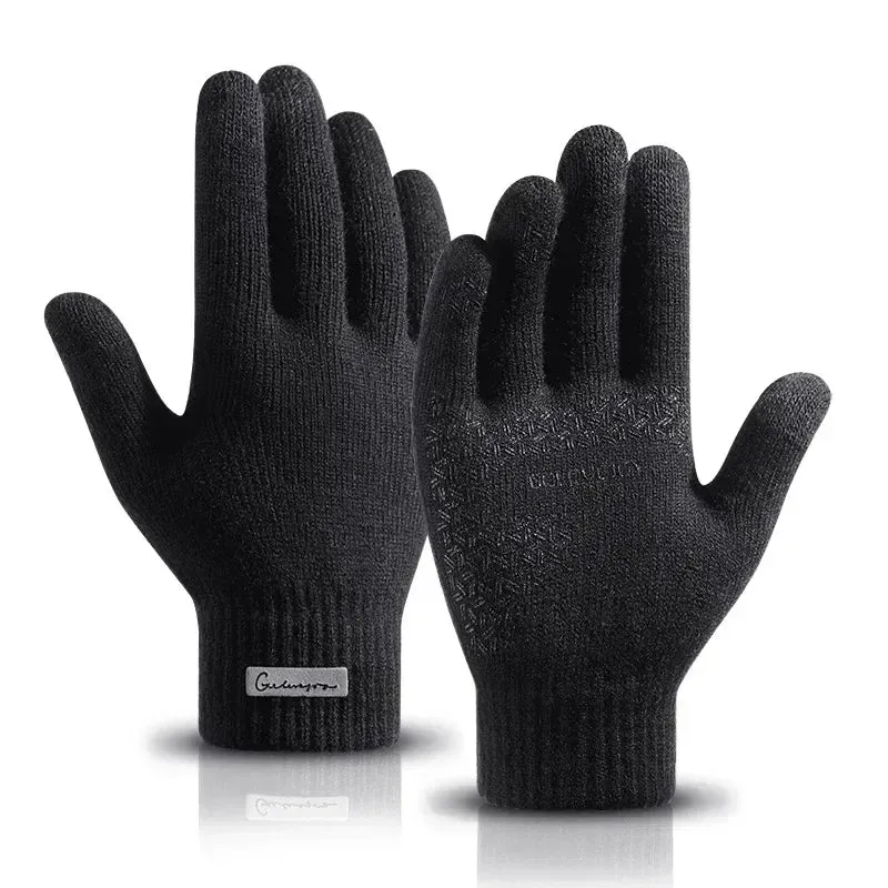 Arctic Velvet Warm Men's Knitted Gloves., Wool Touch Screen
