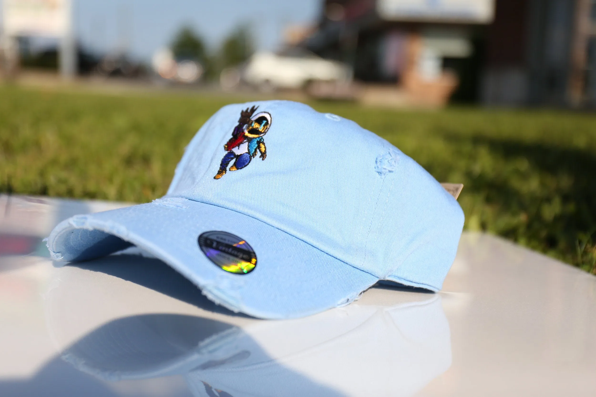 BABY BLUE DISTRESSED HAT