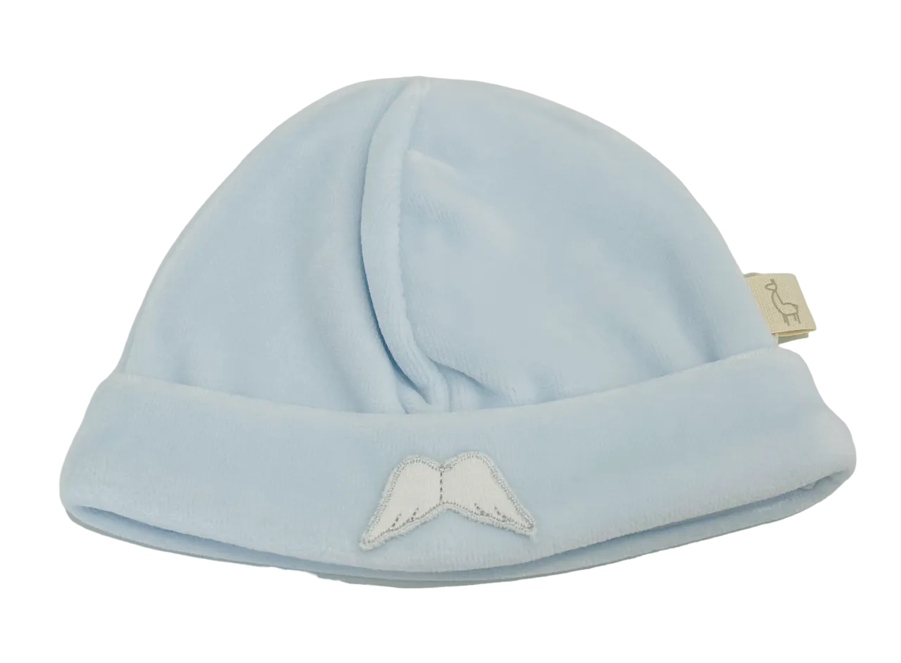 Baby Gi Angel Wings Velour Beanie - Blue