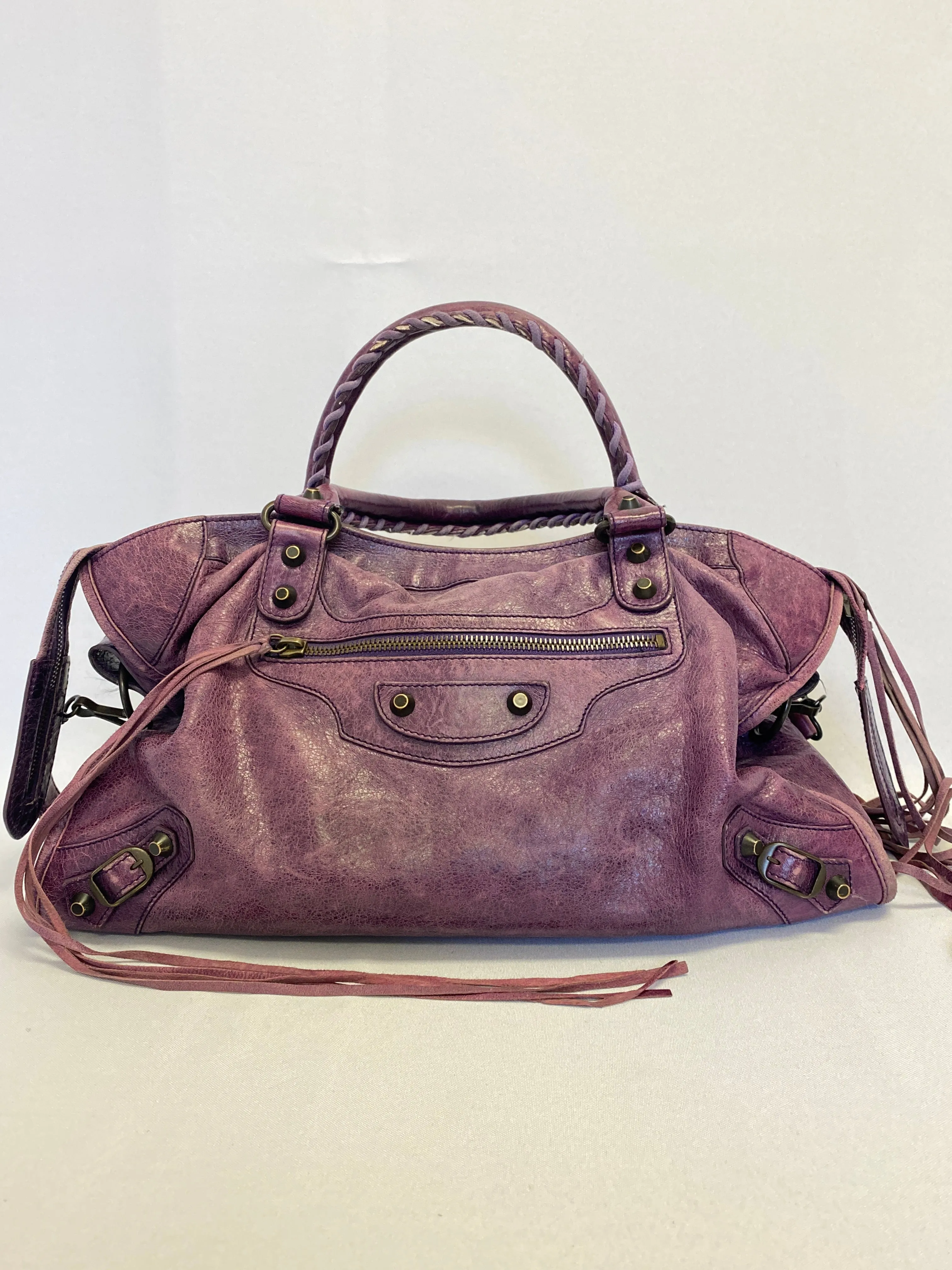 Balenciaga Classic Motocross City Bag Purple