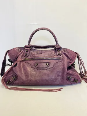 Balenciaga Classic Motocross City Bag Purple