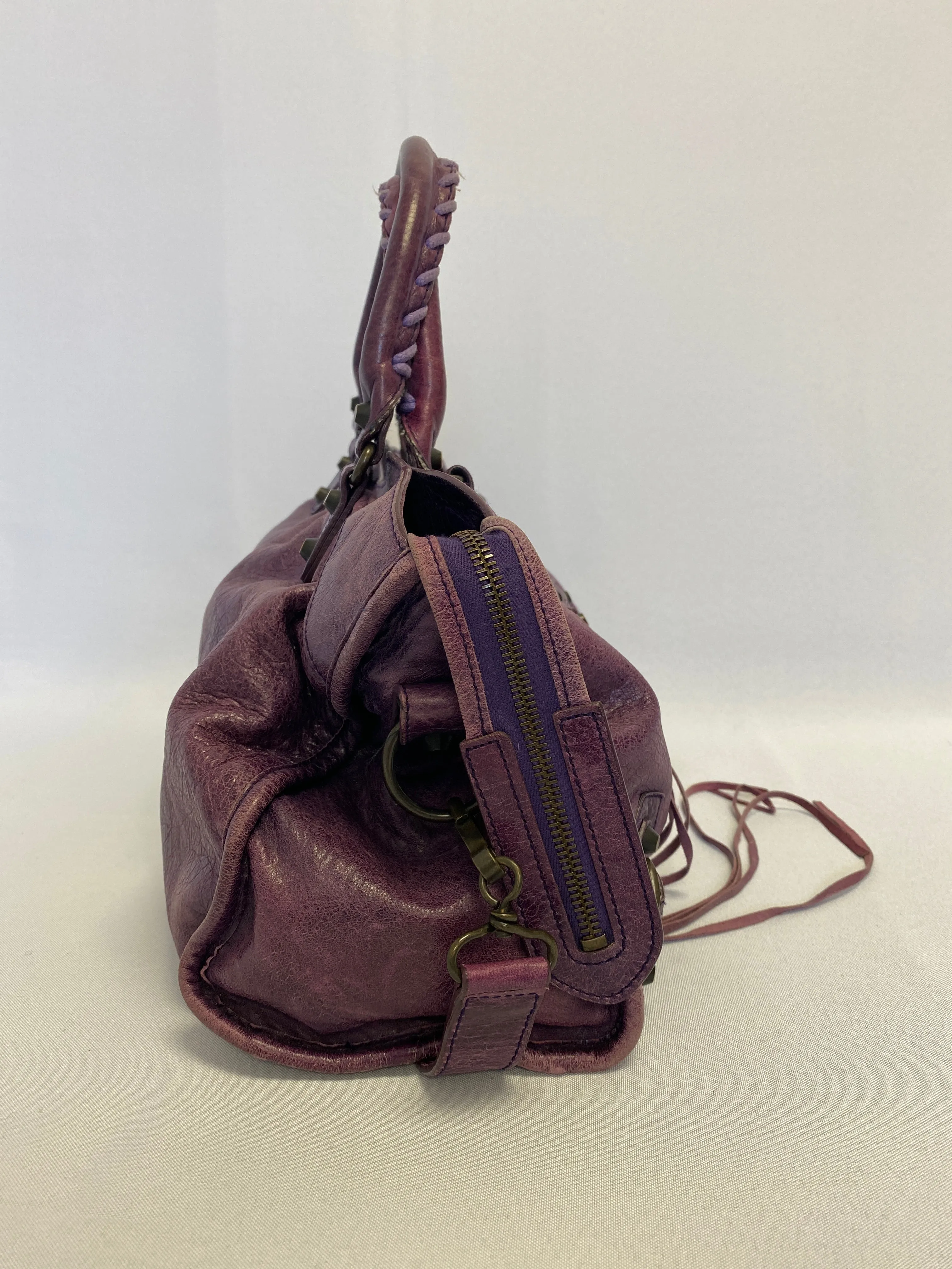 Balenciaga Classic Motocross City Bag Purple
