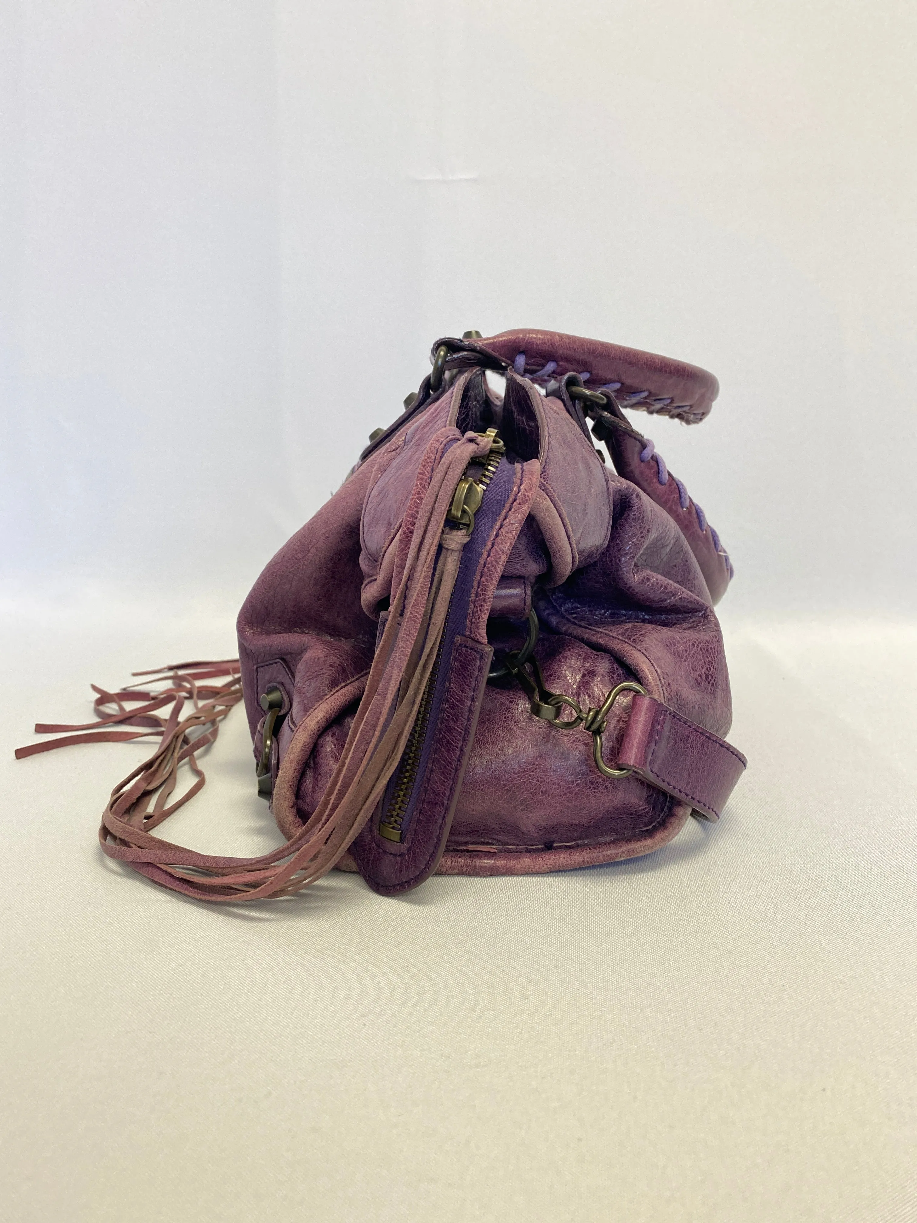 Balenciaga Classic Motocross City Bag Purple