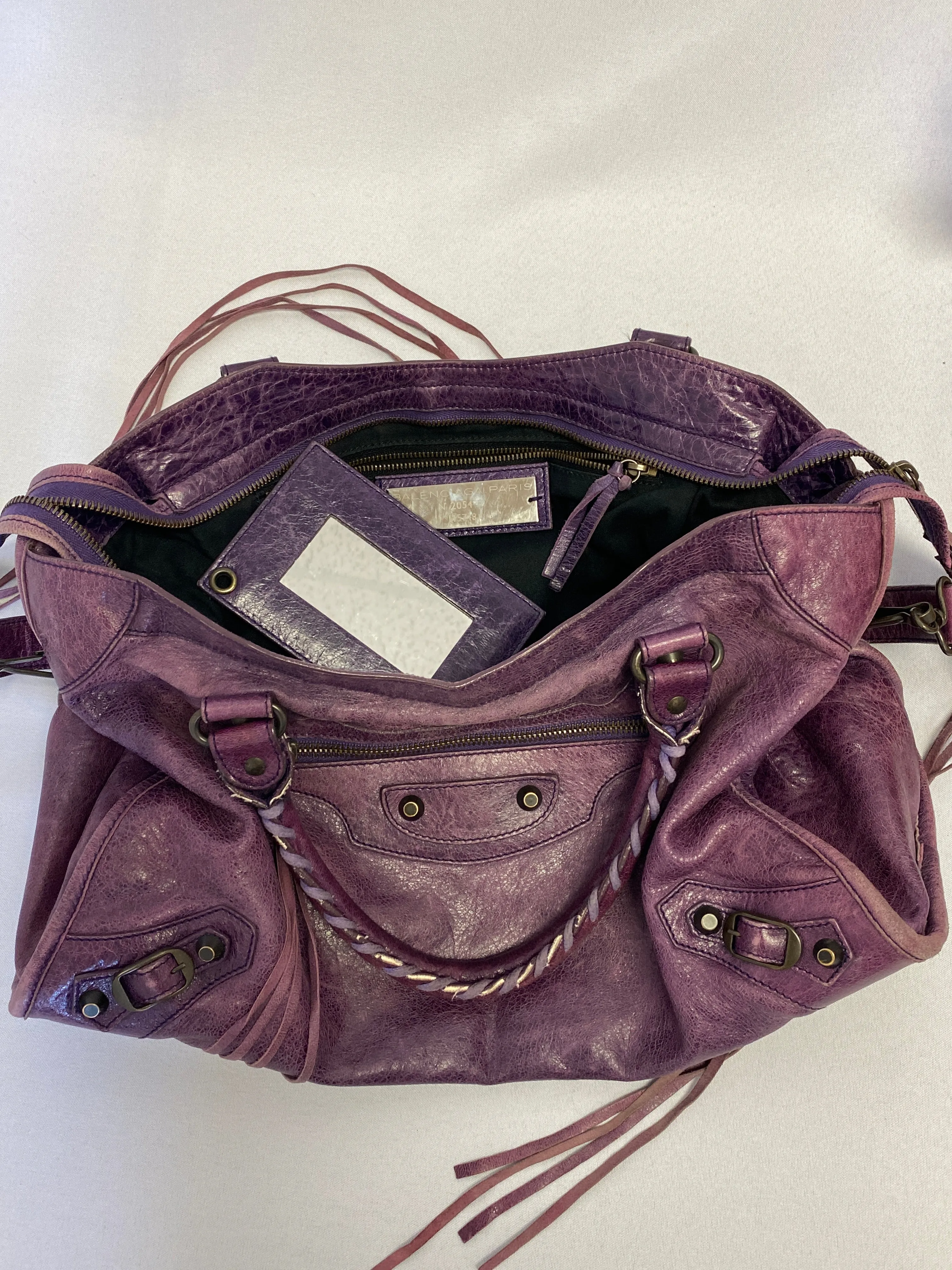 Balenciaga Classic Motocross City Bag Purple