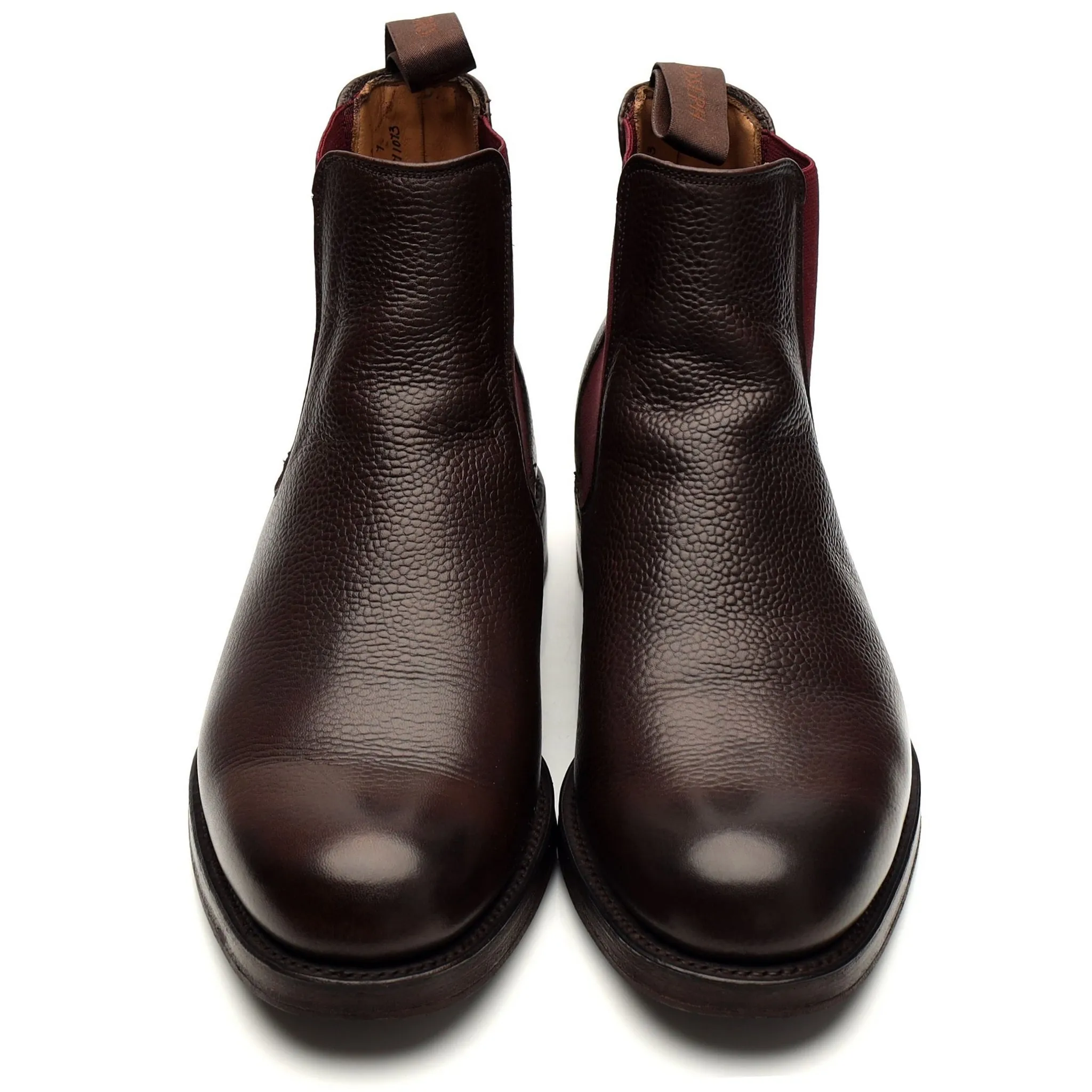'Barnes II' Dark Brown Grain Leather Boots UK 7 F