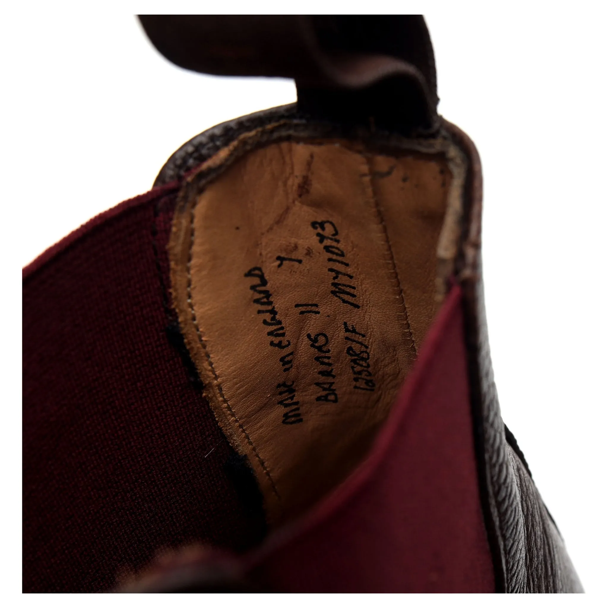 'Barnes II' Dark Brown Grain Leather Boots UK 7 F