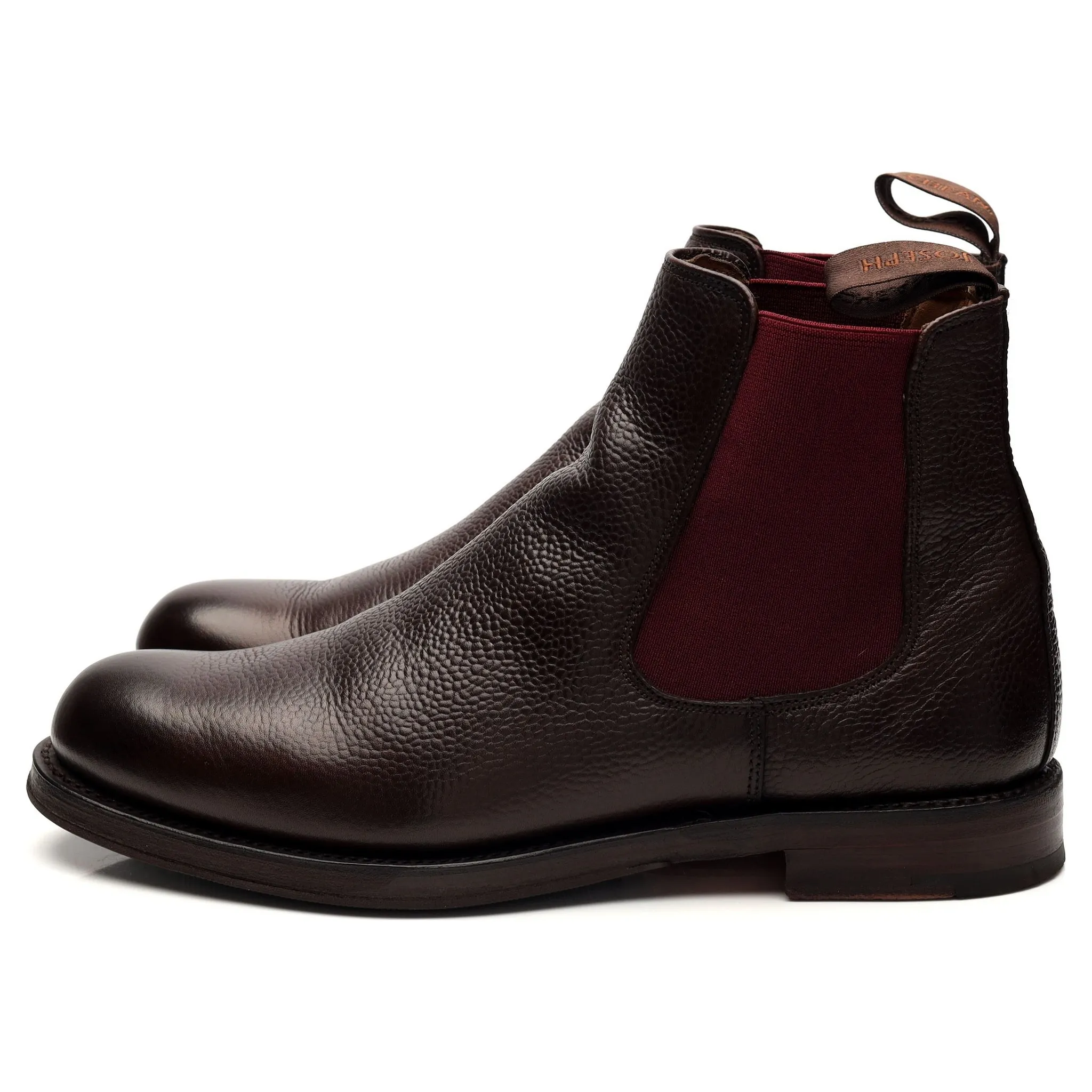 'Barnes II' Dark Brown Grain Leather Boots UK 7 F