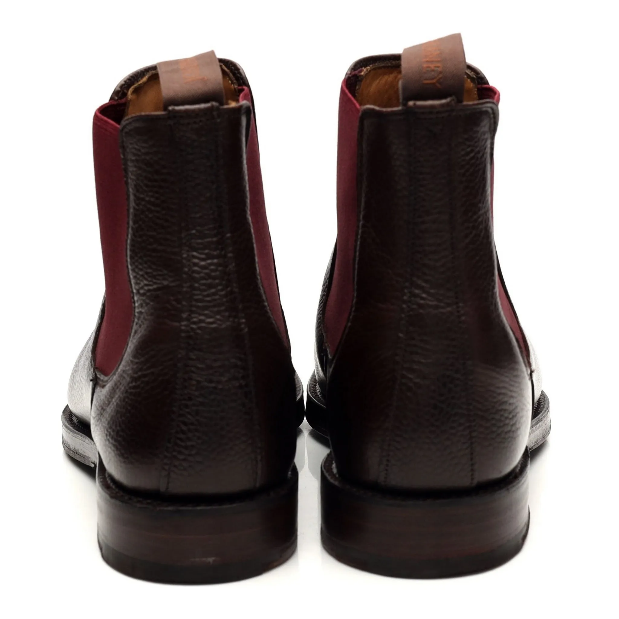 'Barnes II' Dark Brown Grain Leather Boots UK 7 F