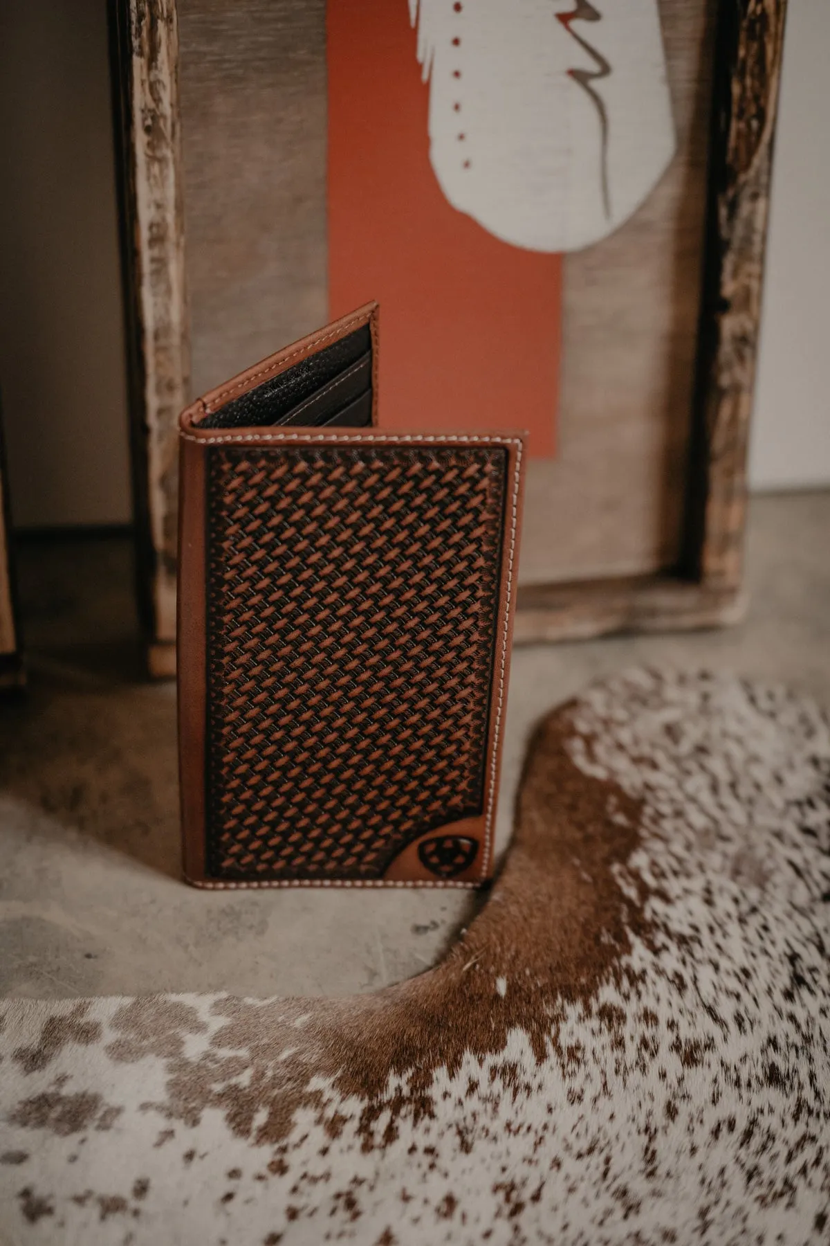 'Basketweave' Ariat Leather Wallet (3 Styles)