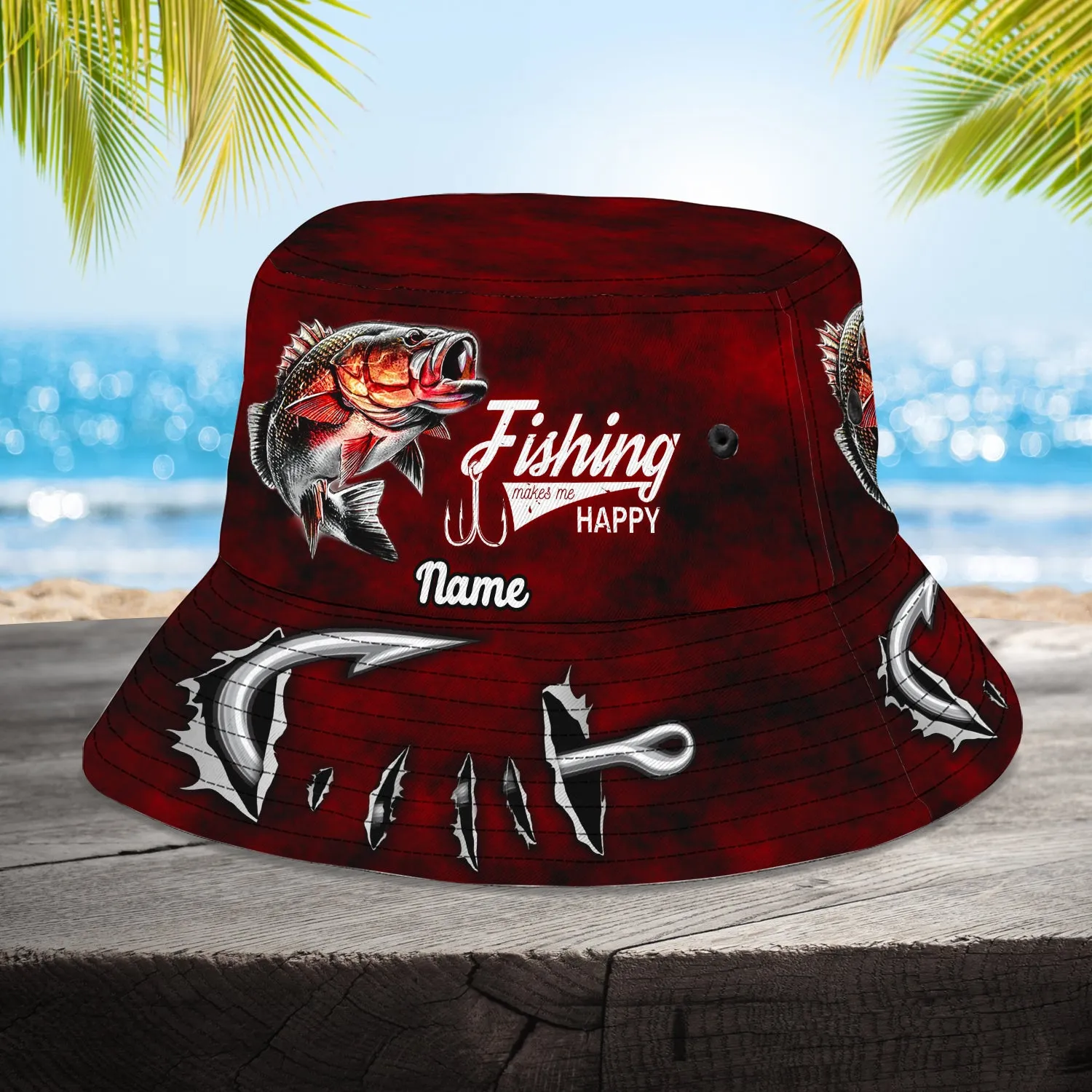 Bass Fishing - Custom Bucket Hat - Loop - Ntp-198