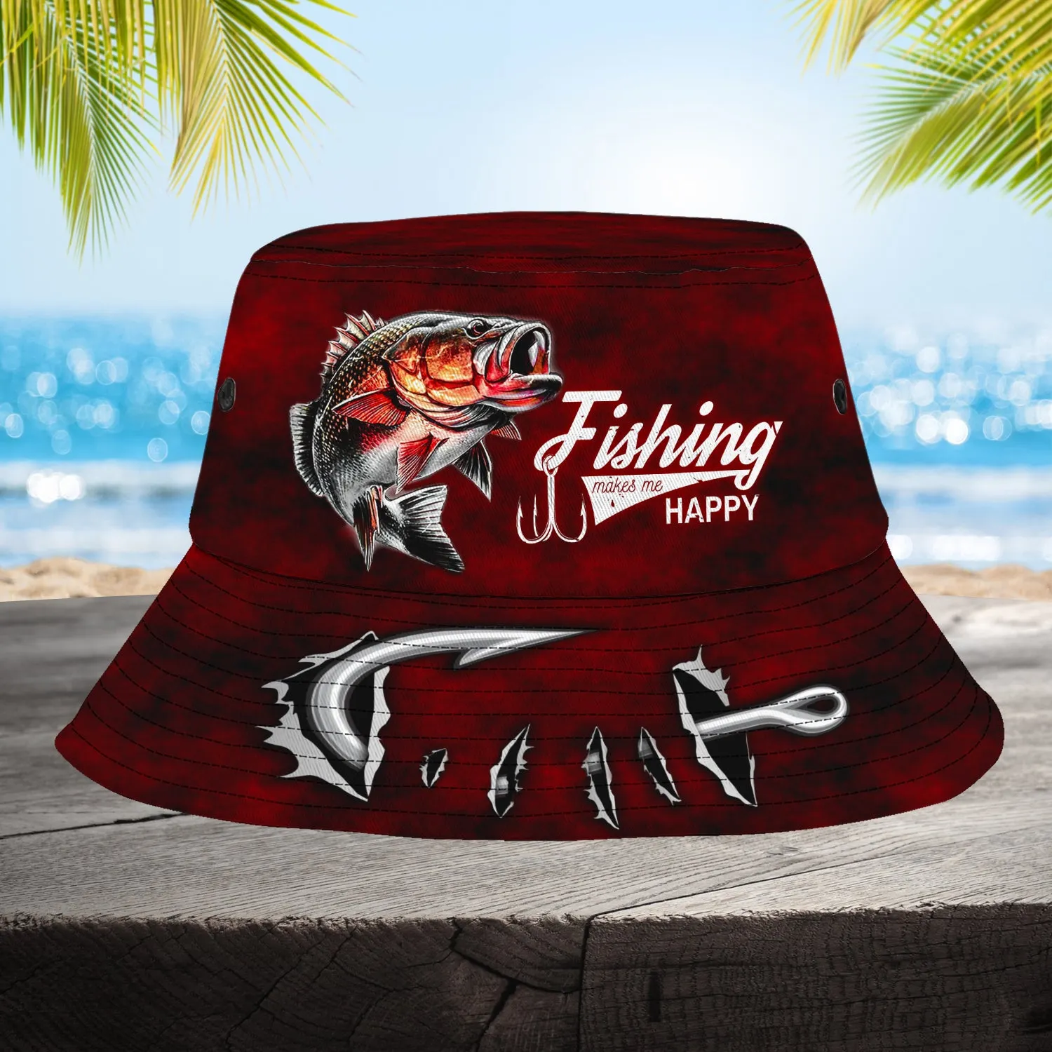 Bass Fishing - Custom Bucket Hat - Loop - Ntp-198