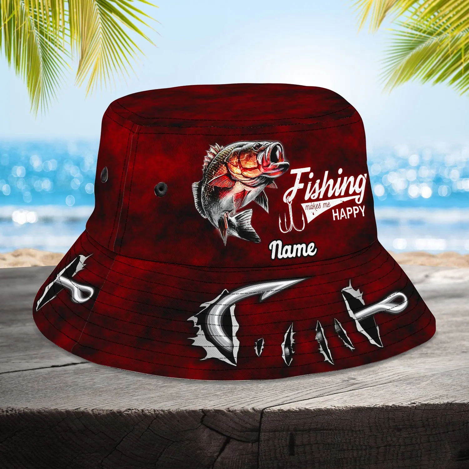 Bass Fishing - Custom Bucket Hat - Loop - Ntp-198
