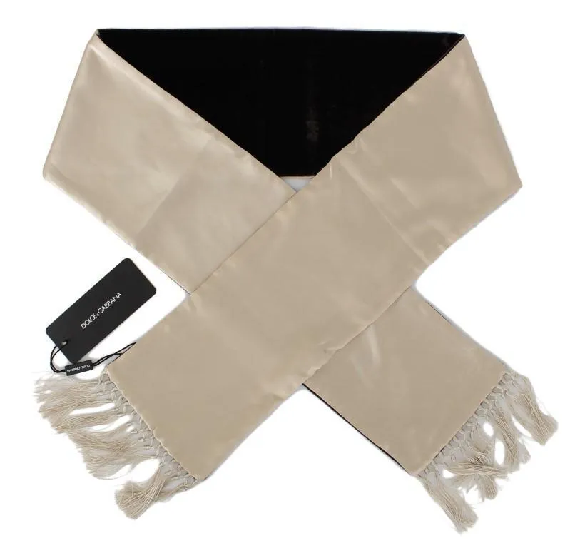 Beige Brown Silk Scarf