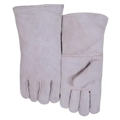 Best Welds Leather Welder's Gloves, Shoulder Split Cowhide, Large, Gray, 200GC