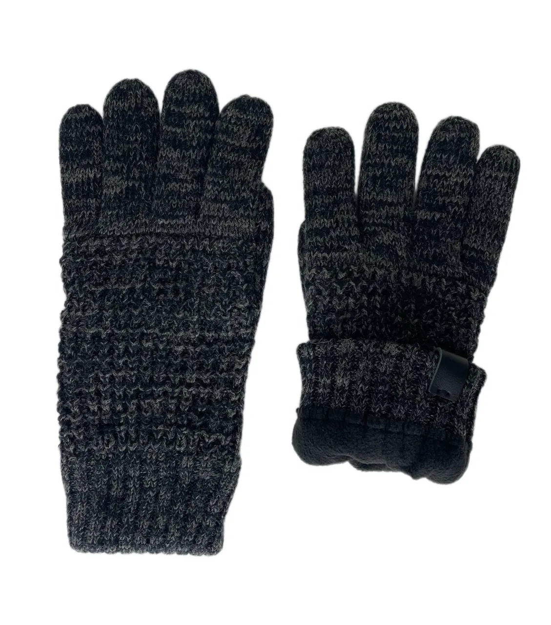 Bickley   Mitchell Men's Black Twist Basic Knitted Gloves One Size NWT
