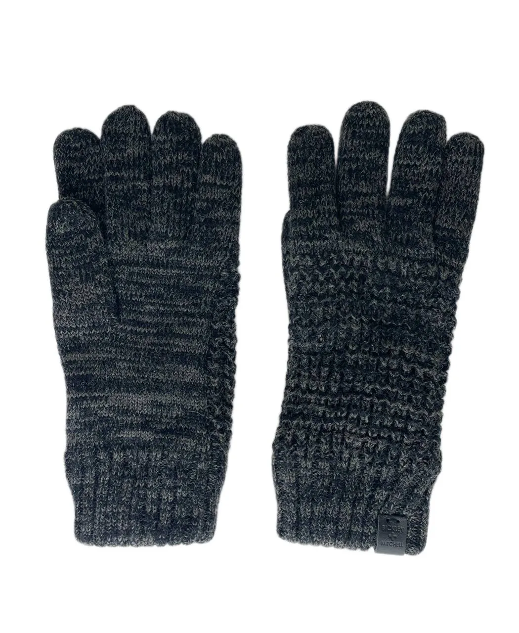 Bickley   Mitchell Men's Black Twist Basic Knitted Gloves One Size NWT