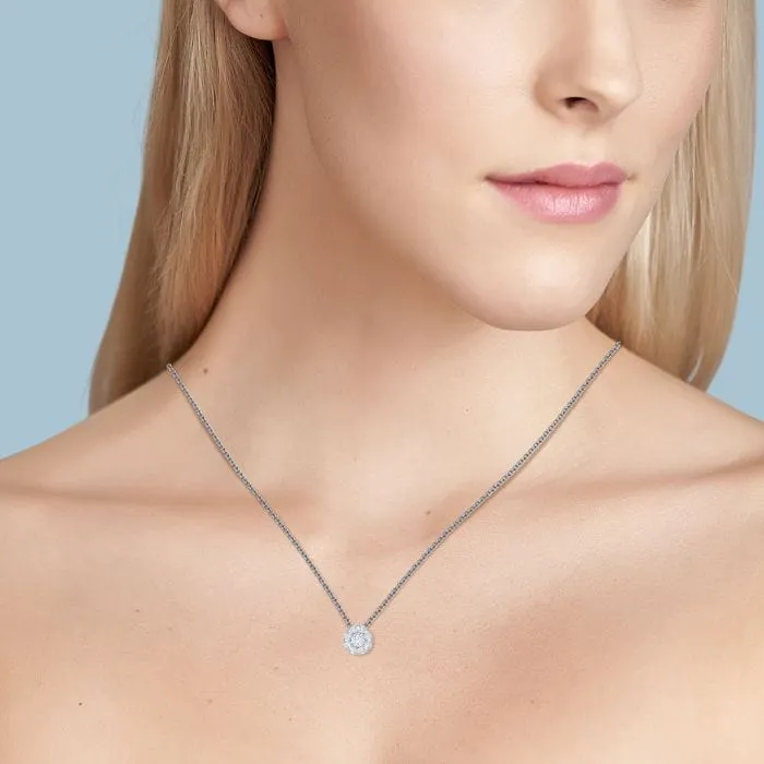 Birks 18K White Gold and Diamond Snowflake Necklace