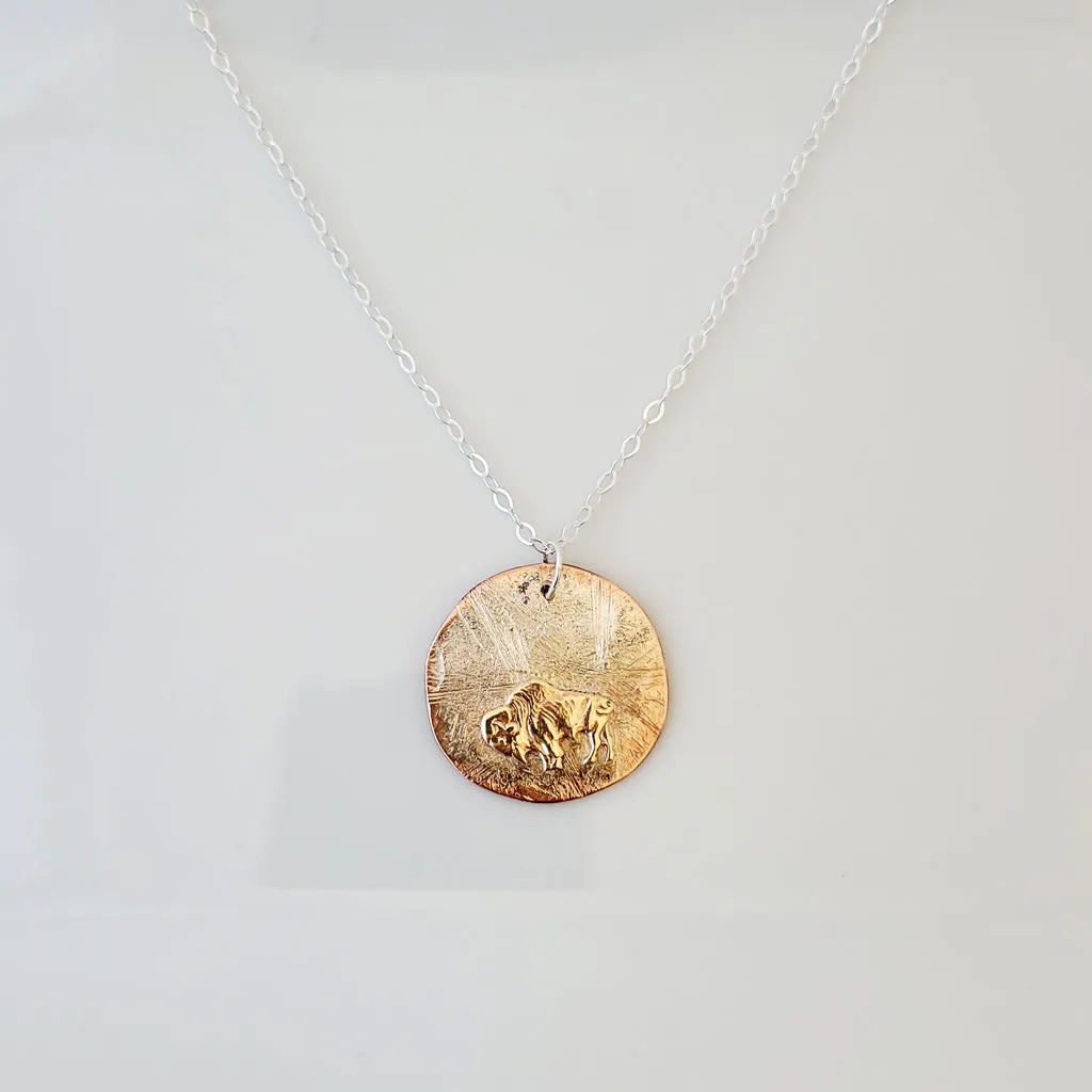 Bison on Nature's Layers - Necklace