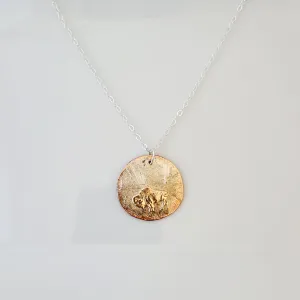 Bison on Nature's Layers - Necklace