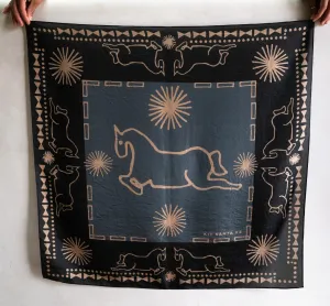 Black and Steel Blue Two-Toned Wild Rag