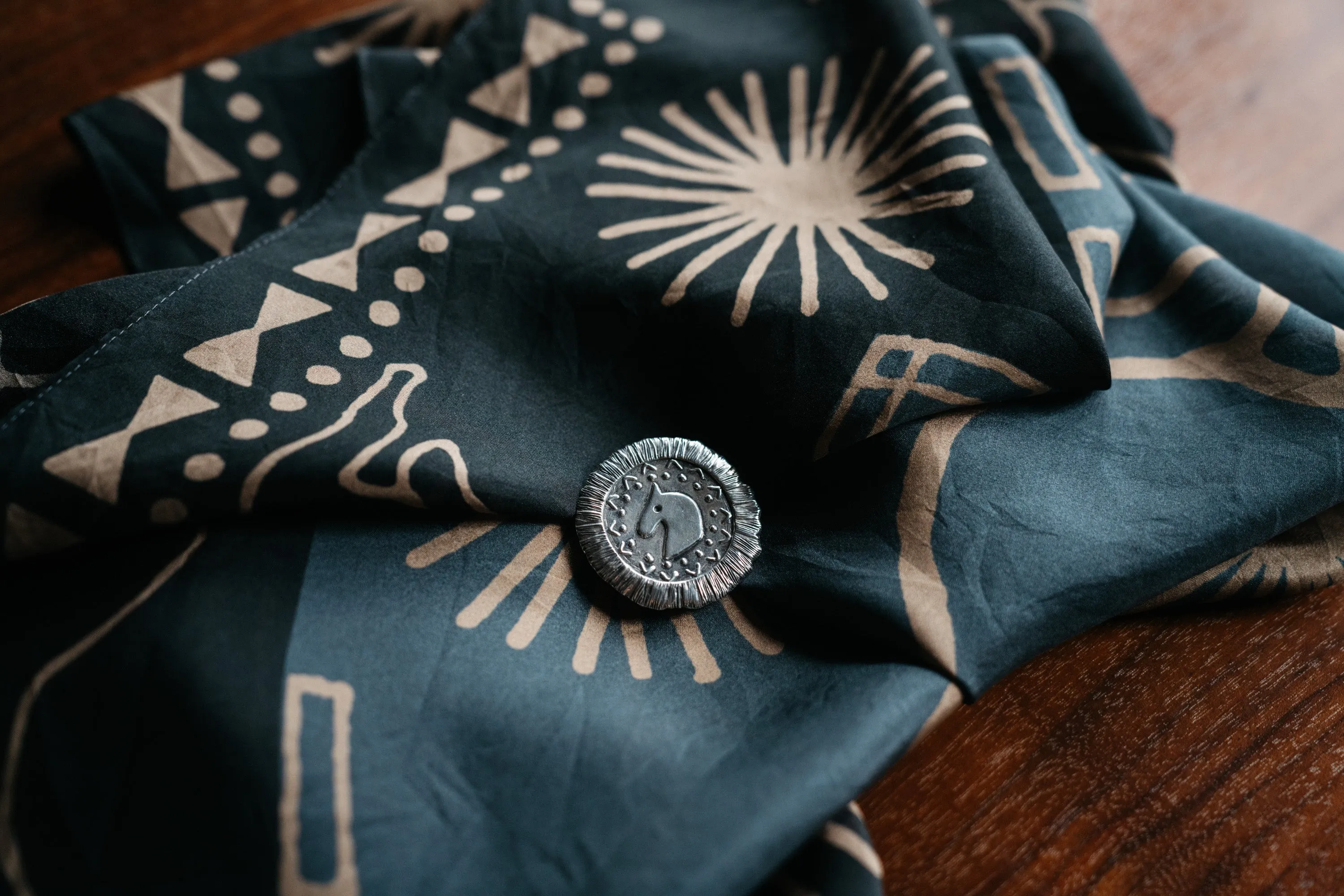 Black and Steel Blue Two-Toned Wild Rag