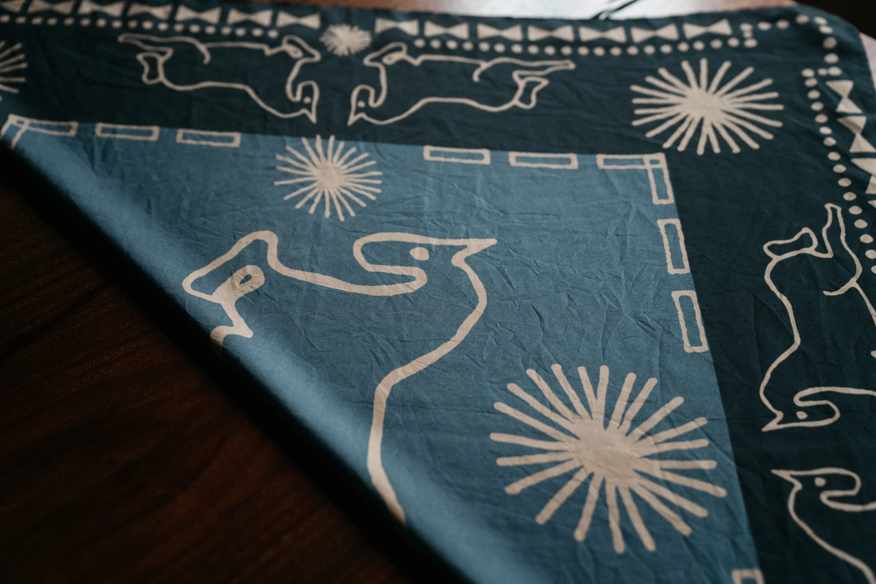 Black and Steel Blue Two-Toned Wild Rag