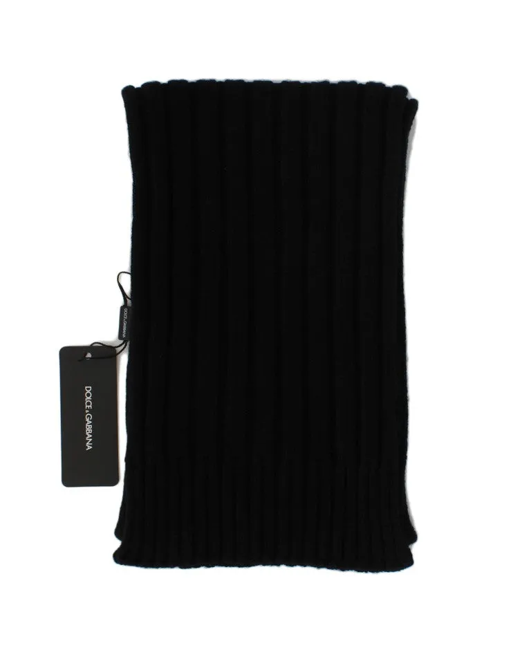 Black Cashmere Knitted Scarf