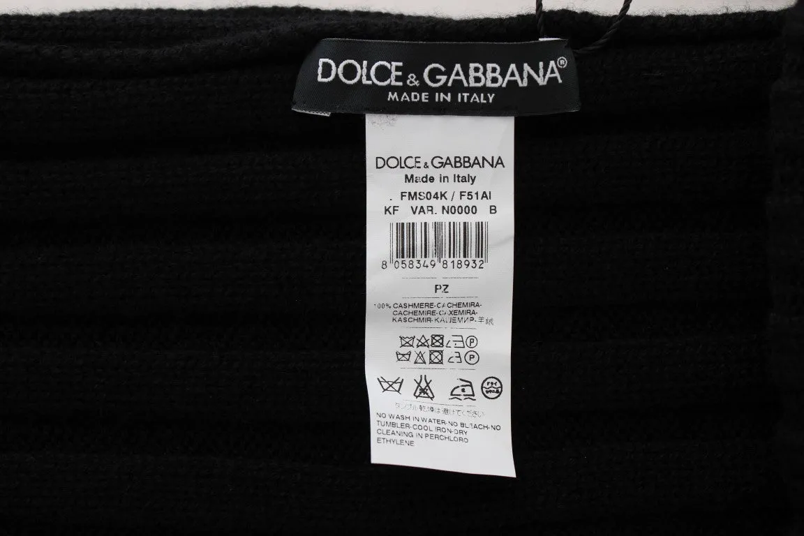 Black Cashmere Knitted Scarf