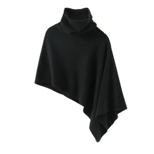 Black Cashmere Poncho