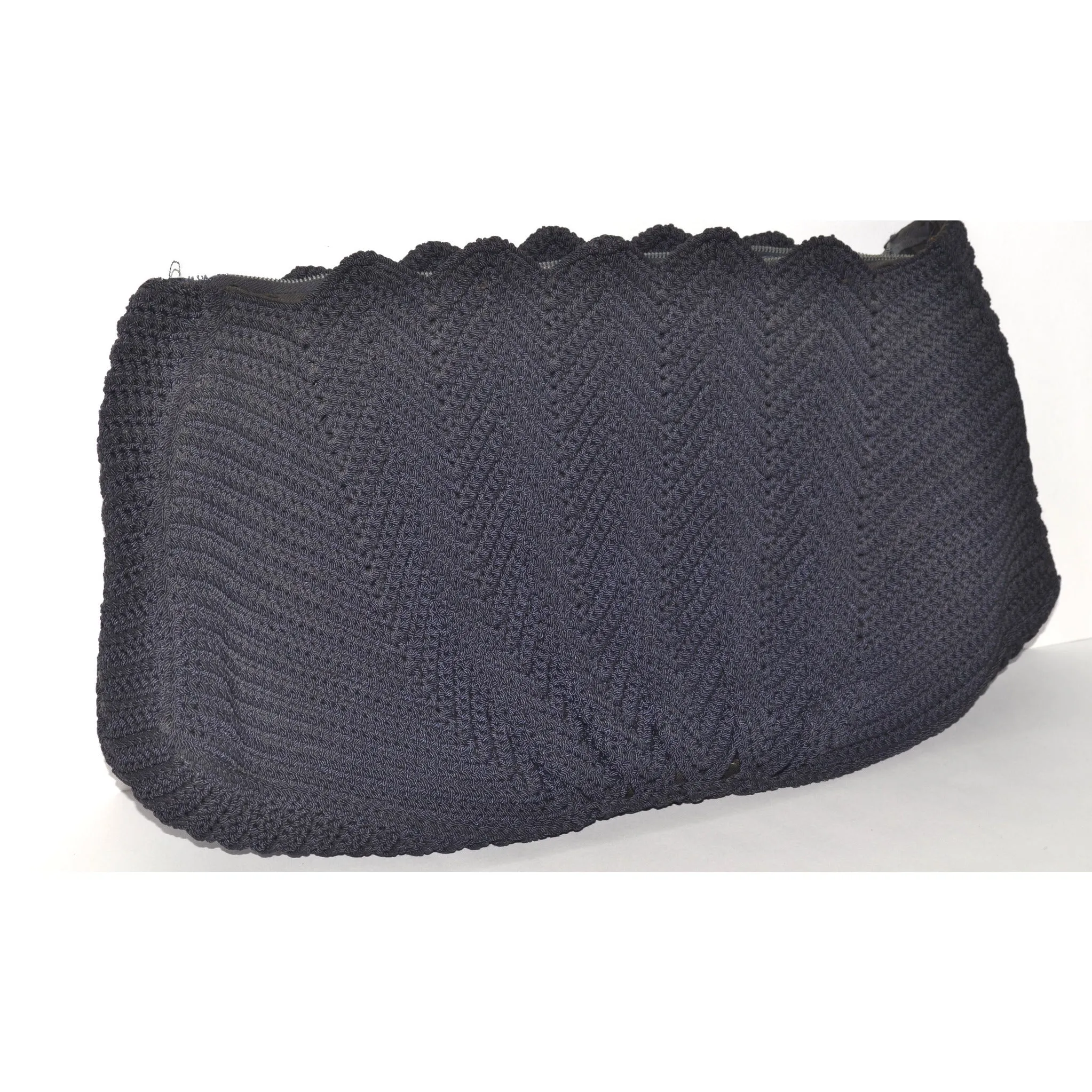Black Crochet Fan Clutch Purse