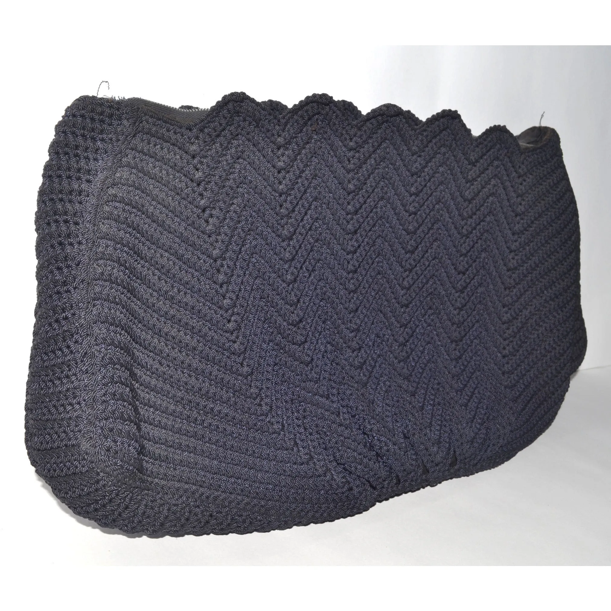 Black Crochet Fan Clutch Purse