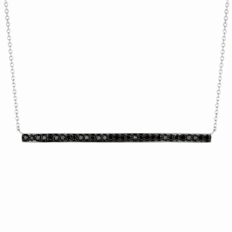 BLACK DIAMOND BAR NECKLACE 14K GOLD (0.33 CTW)