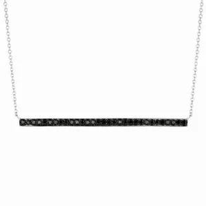 BLACK DIAMOND BAR NECKLACE 14K GOLD (0.33 CTW)