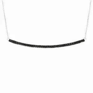 BLACK DIAMOND BAR NECKLACE 14K GOLD (0.4 CTW)
