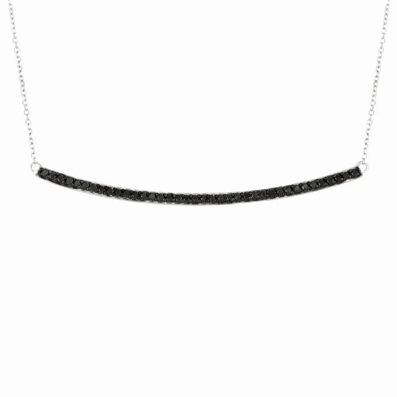 BLACK DIAMOND BAR NECKLACE 14K GOLD (0.4 CTW)