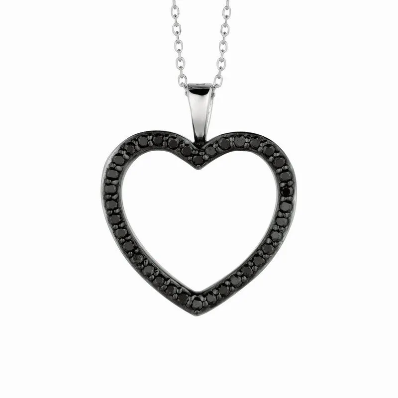 BLACK DIAMOND HEART NECKLACE 14K GOLD (0.33 CTW)