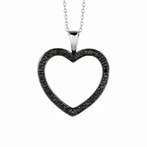 BLACK DIAMOND HEART NECKLACE 14K GOLD (0.33 CTW)