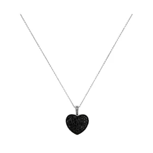 BLACK DIAMOND LARGE HEART NECKLACE 14K GOLD (1.3 CTW)