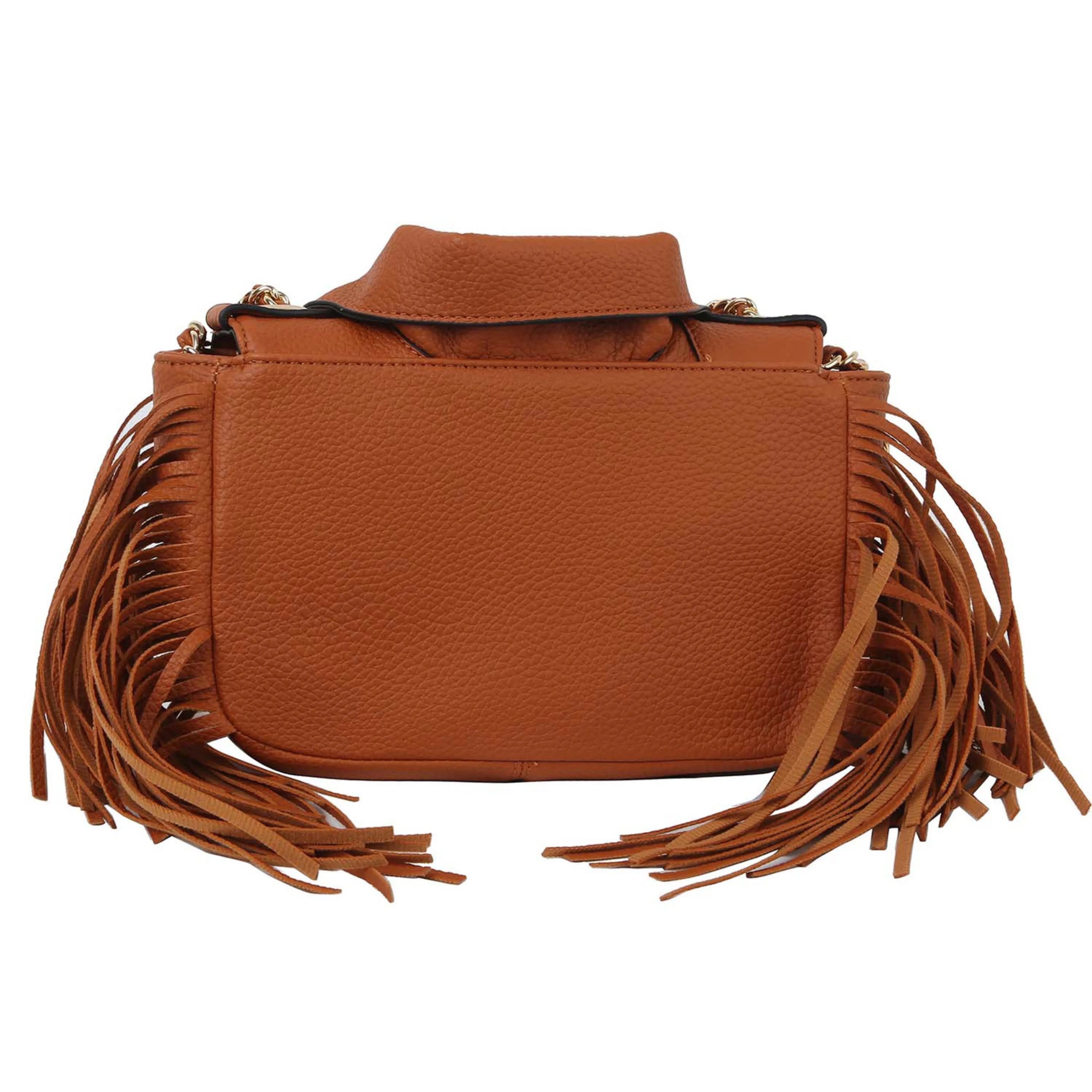 Black Fringe Motorcycle Jacket Crossbody Satchel