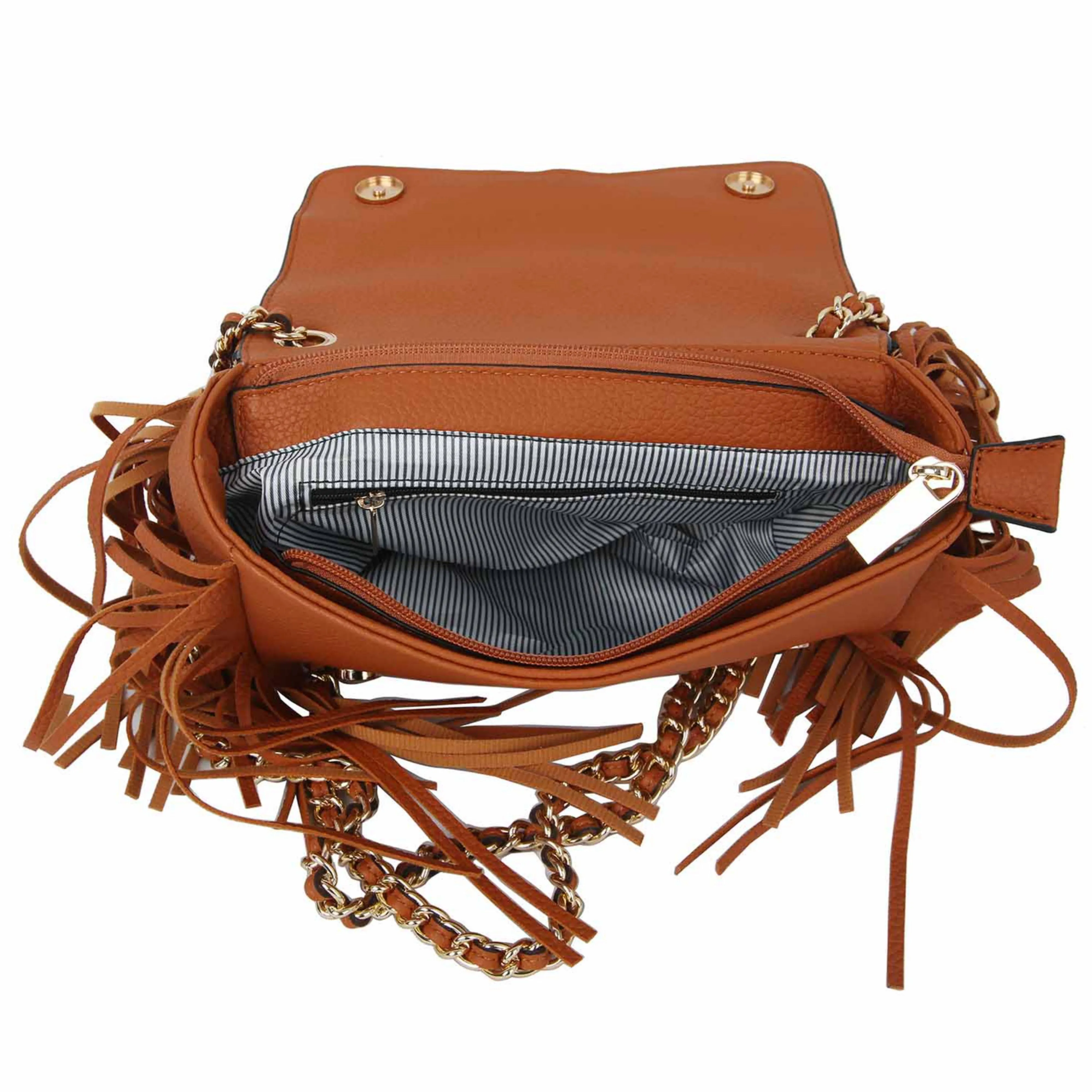 Black Fringe Motorcycle Jacket Crossbody Satchel
