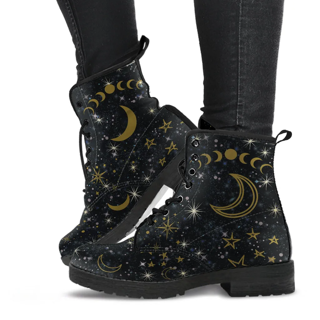 Black Moons Vegan Ankle Boots