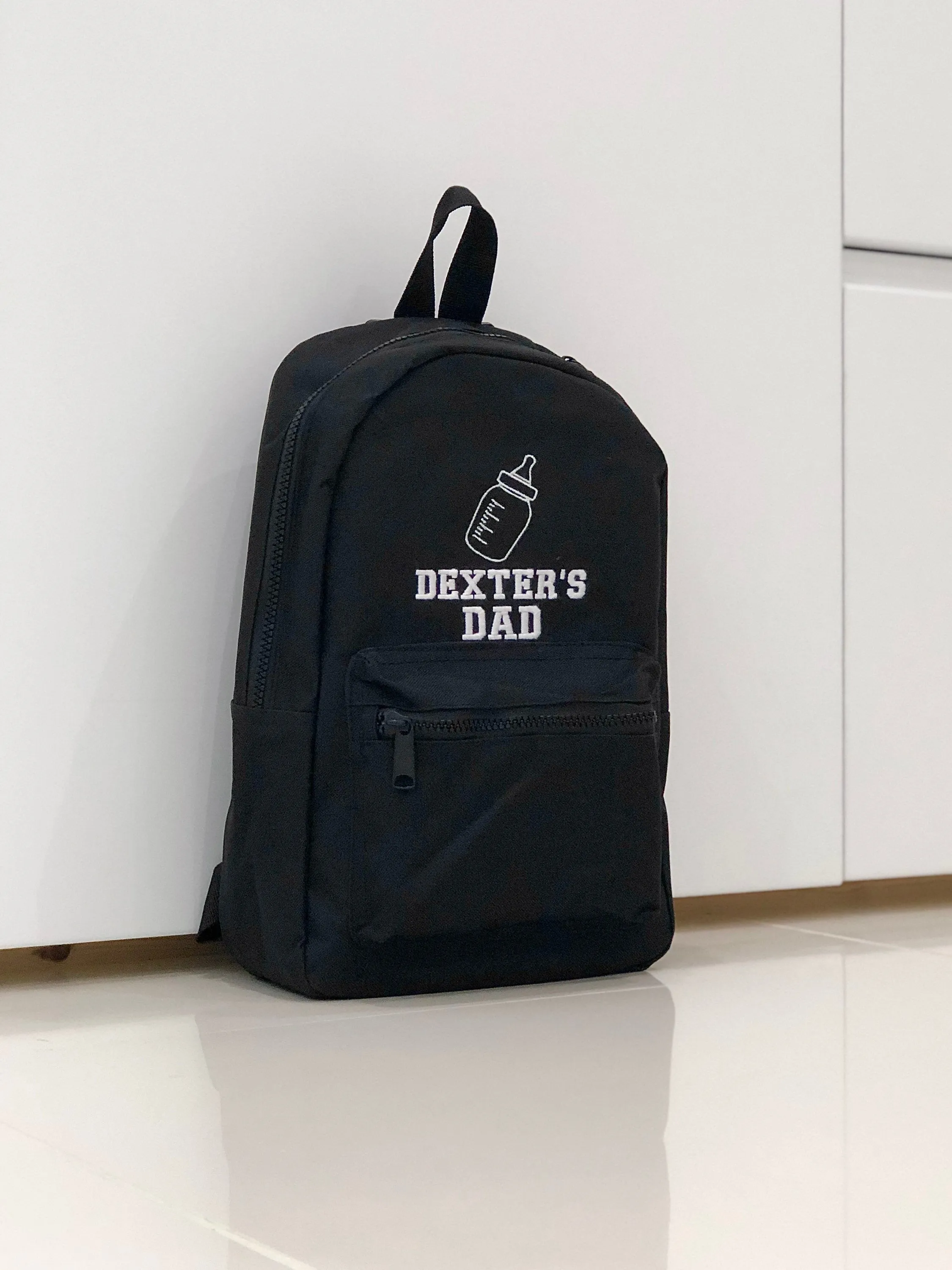 (Black) Personalised Name Unisex Mini Nursery School Backpack Rucksack Bag