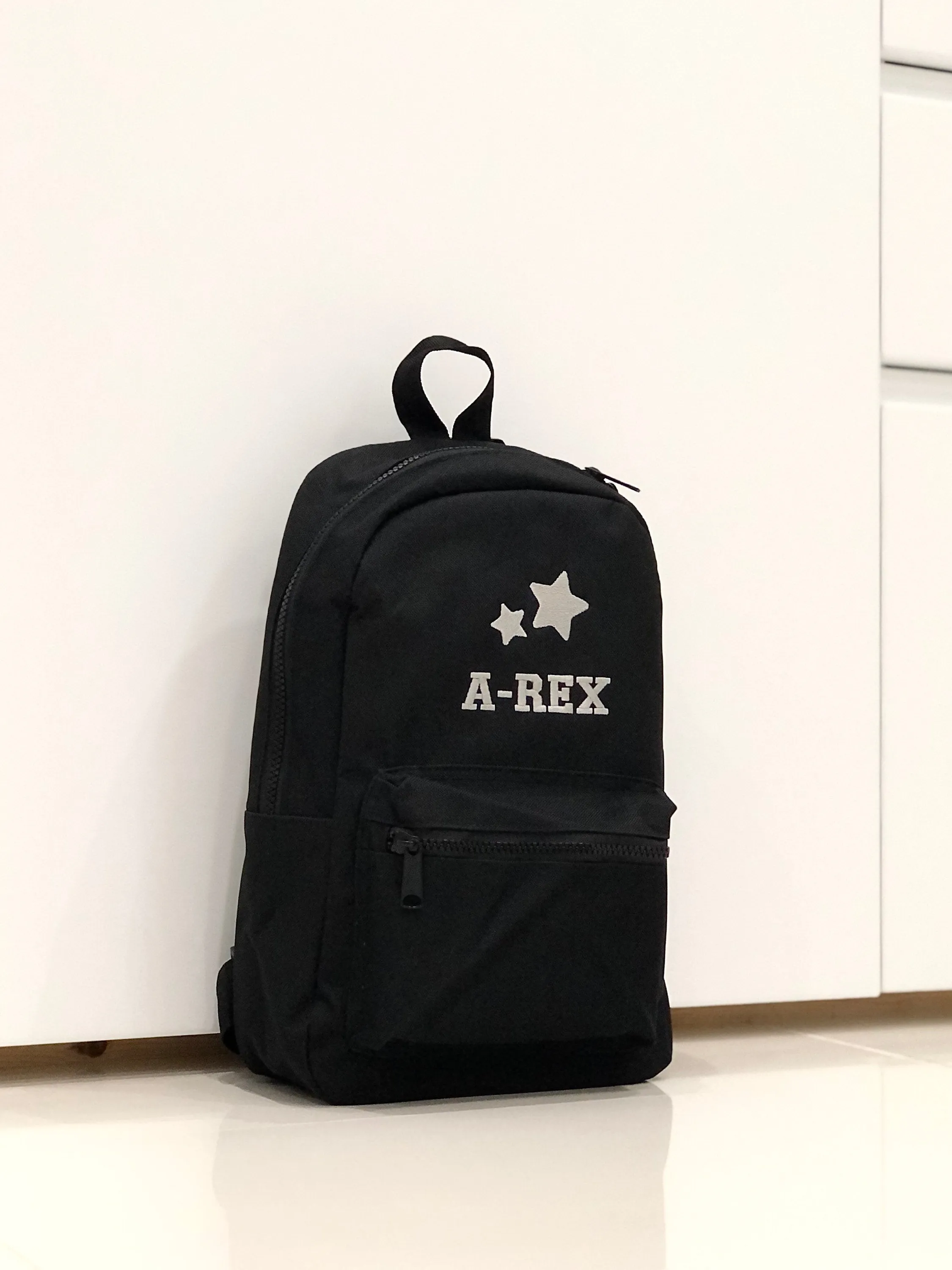 (Black) Personalised Name Unisex Mini Nursery School Backpack Rucksack Bag