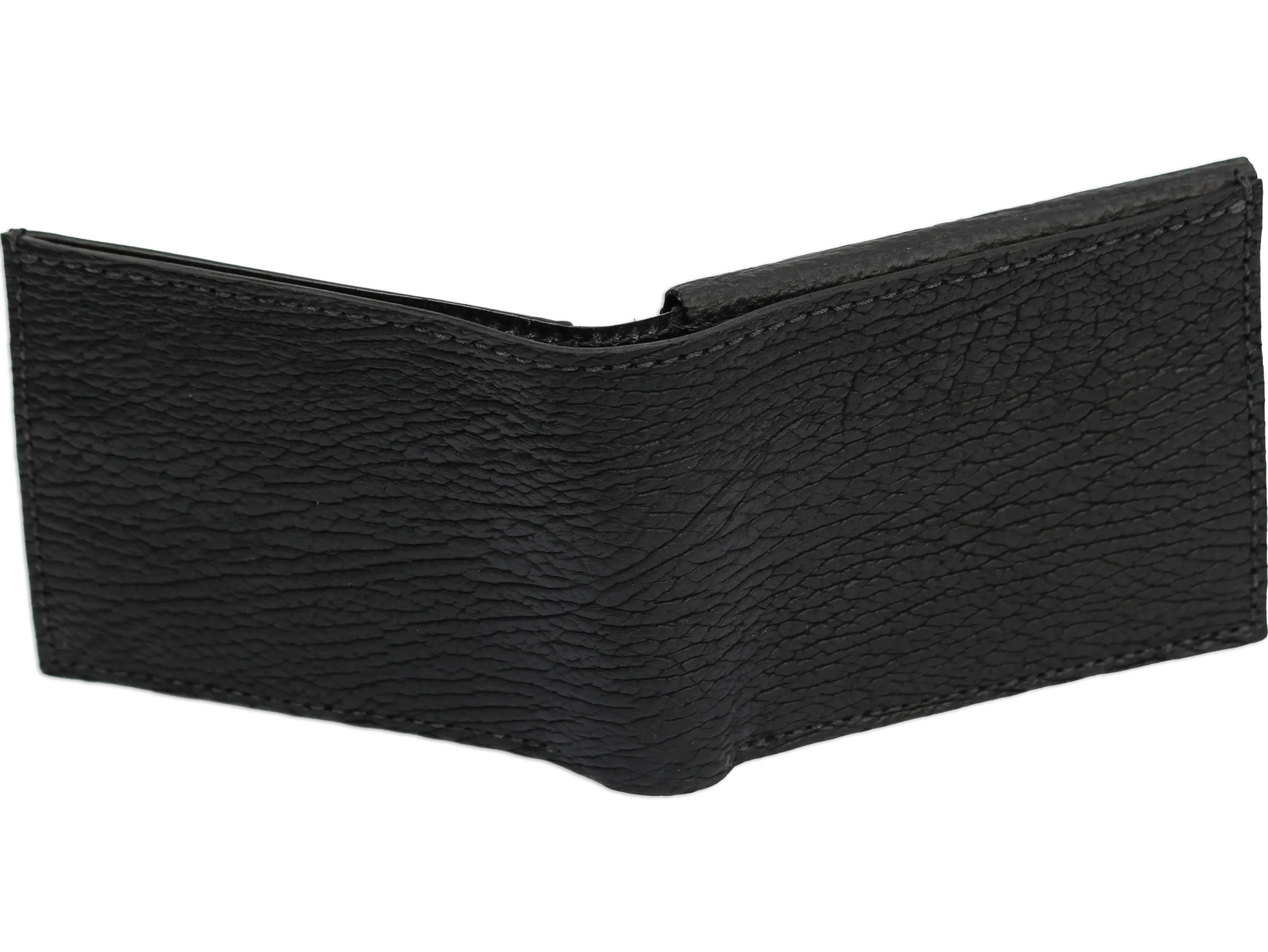 Black Shark Luxury Designer Exotic Bifold Wallet With Flip Up ID Window