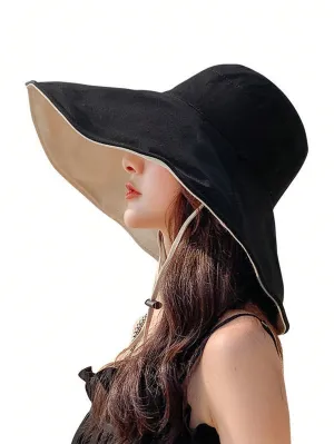Black Sun Wide Brim Hat - Black