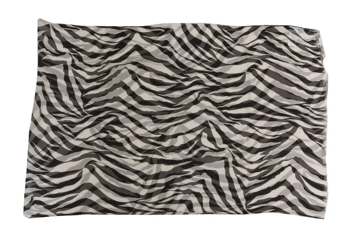 Black White Zebra Print Scarf